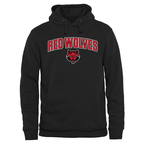 Men NCAA Arkansas State Red Wolves Proud Mascot Pullover Hoodie Black->more ncaa teams->NCAA Jersey
